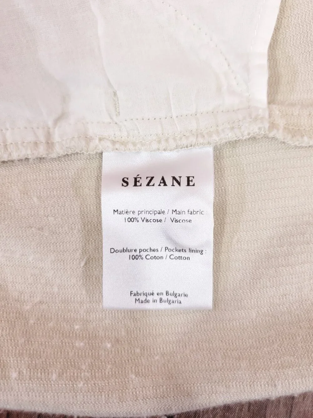 Sezane Womens 36 US 4 Cream Corduroy Wide Leg High Rise Trousers Pants Boho - Picture 12 of 16